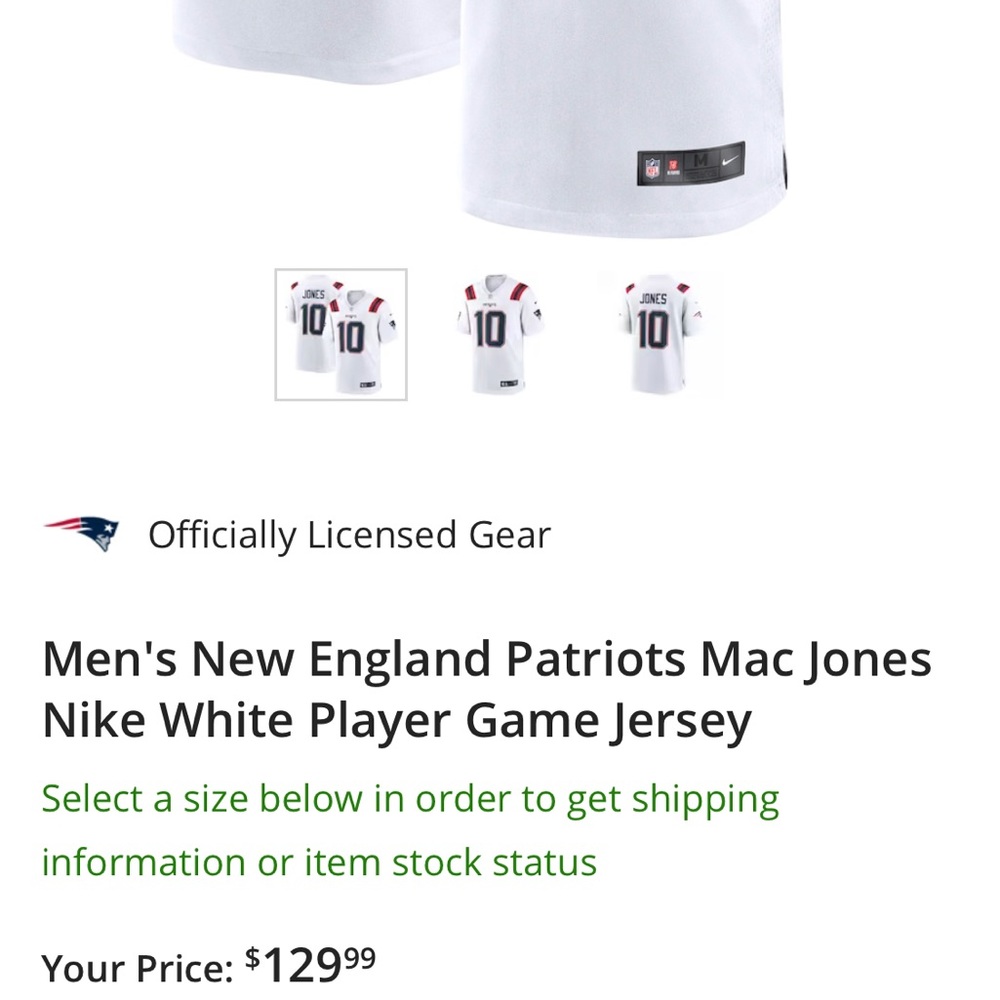 New England Patriots Men’s Mac Jones Jersey - Picture 11 of 11